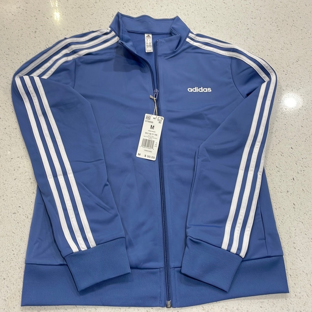 Women’s Adidas Primegreen Track Jacket in Crew Blue Size Medium NWT